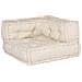 Divano modulare 2 pcs Crema 140 x 70 x 56 cm Tessuto - Foto miniatura 3