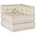 Divano modulare 2 pcs Crema 140 x 70 x 56 cm Tessuto - Foto miniatura 5