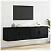 Set Mobile TV da Parete 2 pcs Rovere Nero 80 x 34,5 x 40 cm - Foto miniatura 2