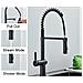 Rubinetto per lavello da cucina, Blackswan, tipo M361, modello nero opaco, con doccia mobile a 2 modalità, misura 52 cm - Foto miniatura 2