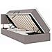 Letto con contenitore e LED con led Talpa 100 x 200 cm Tessuto - Foto miniatura 1