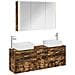 Set di mobili per il bagno 4 pcs Rovere Fumo - Foto miniatura 1