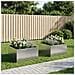 Vaso da giardino 2 pz Argento 60 x 60 x 40 cm Acciaio zincato - Foto miniatura 2