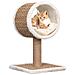 Albero per Gatti con Tunnel in Alto e Giocattolo 56cm in Giunco - Foto miniatura 1