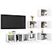 Set Mobili Porta TV 6 pz Bianco in Legno Multistrato - Foto miniatura 5