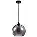 Sospensione Contemporanea Bergen Metallo Nero 1 Luce Diffusore Fumè - Foto miniatura 1