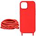 Cover Semirigida Per Iphone 15 Plus Cordino Nylon Intrecciato Serie Corda Rossa - Foto miniatura 5