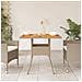 Tavolo Da Giardino Beige 80x80x75 Cm Polyrattan E Legno Acacia - Foto miniatura 3