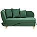 Chaise Longue Versione Sinistra Meri Lino Sintetico Verde Con Contenitore - Foto miniatura 3