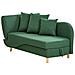 Chaise Longue Versione Sinistra Meri Lino Sintetico Verde Con Contenitore - Foto miniatura 4