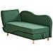 Chaise Longue Versione Sinistra Meri Lino Sintetico Verde Con Contenitore - Foto miniatura 5