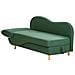 Chaise Longue Versione Sinistra Meri Lino Sintetico Verde Con Contenitore - Foto miniatura 6