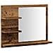 Armadietto A Specchio Da Bagno Legno Vecchio 60x10,5x45 Cm - Foto miniatura 2