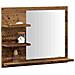 Armadietto A Specchio Da Bagno Legno Vecchio 60x10,5x45 Cm - Foto miniatura 1