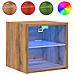 Mobili TV a Parete con Luci LED 2 pz Rovere Artigianale - Foto miniatura 10