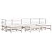 Set Salotto Da Giardino 7 Pz Bianco In Legno Massello Di Pino - Foto miniatura 2