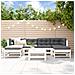Set Salotto Da Giardino 7 Pz Bianco In Legno Massello Di Pino - Foto miniatura 1