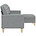 Divano a 3 Posti con Poggiapiedi Grigio Chiaro 210cm in Tessuto - Foto miniatura 4