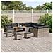 Set di Divani da Giardino da 14 Pezzi con Cuscini Rattan Polyrattan Grigio Acacia,  Set da Pranzo da Giardino da 4 Pezzi con Cuscini Rattan Polyrattan Grigio Acacia - Foto miniatura 3
