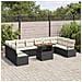 Set Divano da Giardino  11 Pezzi con Cuscini Rattan Nero Poliestere Acacia, Set Divano da Giardino  2 Posti con Cuscini Rattan Nero Poliestere - Foto miniatura 3