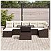 Set Divano da Giardino di 8 Pezzi con Cuscini Marrone in Polyrattan - Foto miniatura 3