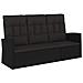 Panca da Giardino Reclinabile con Cuscini 173cm Polyrattan Nero - Foto miniatura 1