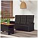 Panca da Giardino Reclinabile con Cuscini 173cm Polyrattan Nero - Foto miniatura 2