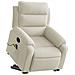 Poltrona Alzapersona Massaggiante Reclinabile Crema in Velluto - Foto miniatura 3