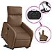 Poltrona Alzapersona Massaggiante Reclinabile Marrone Tessuto - Foto miniatura 6