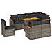 Set Divano da Giardino 9pz con Cuscini Grigio Polyrattan Acacia - Foto miniatura 1