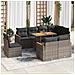 Set Divano da Giardino 9pz con Cuscini Grigio Polyrattan Acacia - Foto miniatura 2