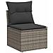 Set Divano da Giardino 9pz con Cuscini Grigio Polyrattan Acacia - Foto miniatura 5