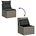 Set Divano da Giardino 9pz con Cuscini Grigio Polyrattan Acacia - Foto miniatura 8
