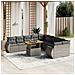 Set Divani da Giardino 11 pz con Cuscini in Polyrattan Grigio - Foto miniatura 2