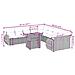 Set Divani da Giardino 11 pz con Cuscini in Polyrattan Grigio - Foto miniatura 3