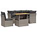 Set Divano da Giardino 5 pz con Cuscini Grigio in Polyrattan - Foto miniatura 1