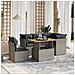Set Divano da Giardino 5 pz con Cuscini Grigio in Polyrattan - Foto miniatura 2
