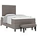Letto box spring con materasso & panca taupe 120x200 cm in tessuto - Foto miniatura 1