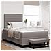 Letto box spring con materasso & panca taupe 120x200 cm in tessuto - Foto miniatura 2