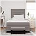 Letto box spring con materasso & panca taupe 120x200 cm in tessuto - Foto miniatura 5