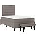 Letto box spring con materasso & panca taupe 120x200 cm in tessuto - Foto miniatura 8