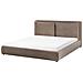Letto Ad Acqua Bouclé Bajonna 180 X 200 Cm Marrone - Foto miniatura 3
