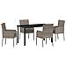 Set da Pranzo per Giardino con cuscino 5 pcs Grigio Poly Rattan - Foto miniatura 1