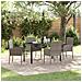 Set da Pranzo per Giardino con cuscino 5 pcs Grigio Poly Rattan - Foto miniatura 2