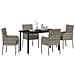 Set da Pranzo per Giardino con cuscino 5 pcs Grigio Poly Rattan - Foto miniatura 3