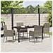 Set da Pranzo per Giardino con cuscino 5 pcs Grigio Poly Rattan - Foto miniatura 4
