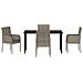 Set da Pranzo per Giardino con cuscino 5 pcs Grigio Poly Rattan - Foto miniatura 7