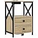 Comò con stazione di ricarica con cassetto 2 pcs rovere sonoma - Foto miniatura 5