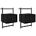 Armadio da Notte con cassetto 2 pcs Rovere Nero 35 x 30 x 51 cm - Foto miniatura 1