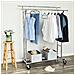 Gruccia appendiabiti su ruote in ferro cromato con ripiano - Foto miniatura 2